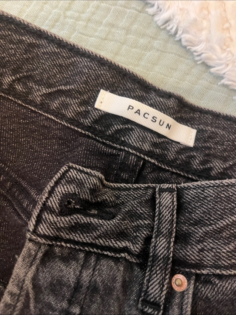 PacSun Black Patchwork High Rise Straight Jeans - Picture 5 of 7